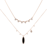 Diamond Traingle Necklace & Queen of Black Diamond Necklace Set