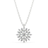 Shining Snowflake Pendant Necklace Pendant Silvermist Jewelry WHITE GOLD 