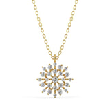 Shining Snowflake Pendant Necklace Pendant Silvermist Jewelry YELLOW GOLD 