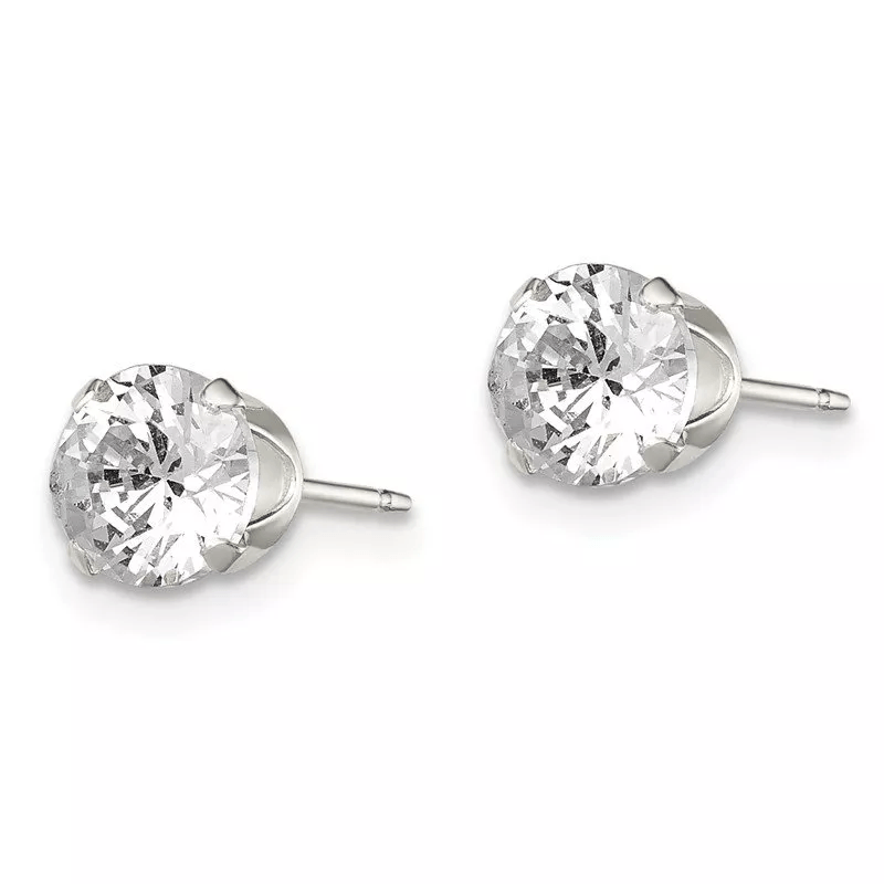 White Zircon Stud Earrings Silvermist Jewelry 