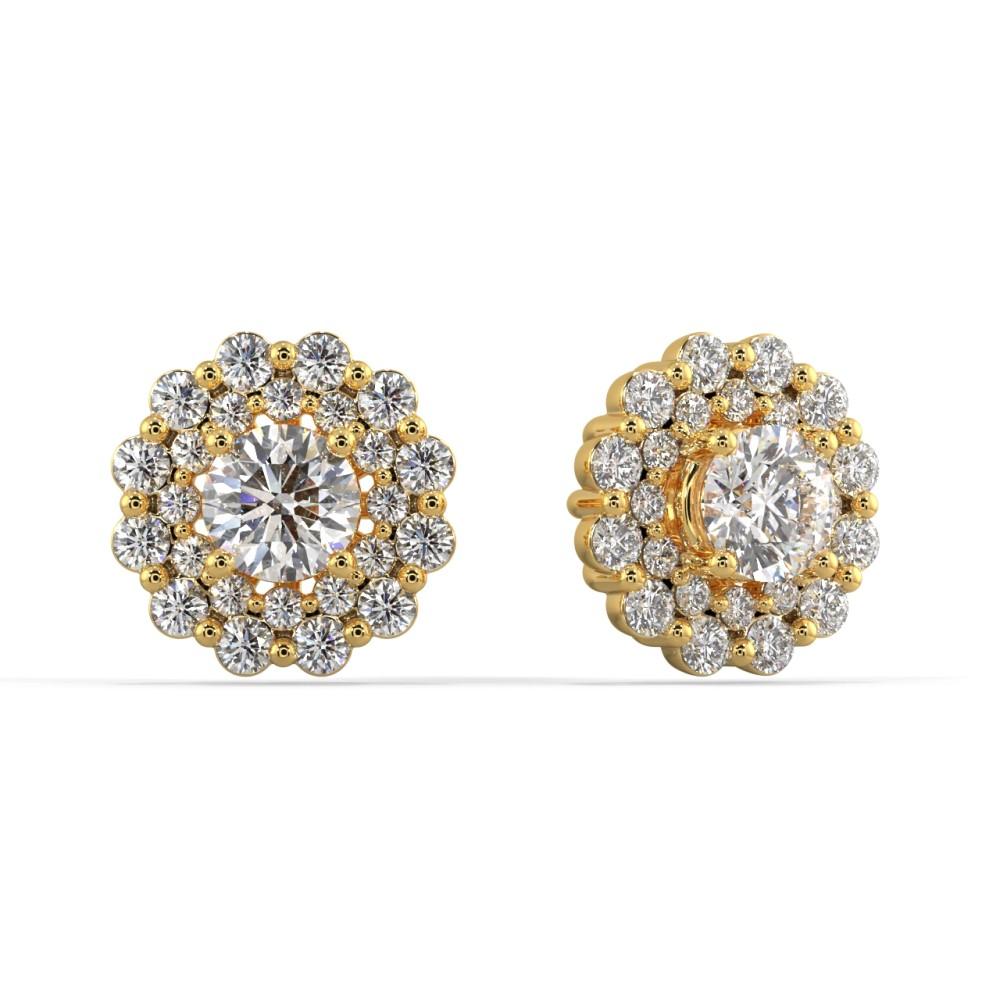 Double Halo Diamond Jacket Earrings Earring Silvermist Jewelry 