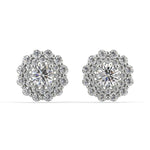 Double Halo Diamond Jacket Earrings Earring Silvermist Jewelry WHITE GOLD 