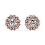 Double Halo Diamond Jacket Earrings Earring Silvermist Jewelry ROSE GOLD 