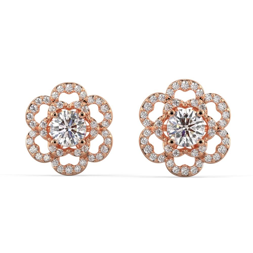 Floral Diamond Jacket Earrings Earring Silvermist Jewelry ROSE GOLD 