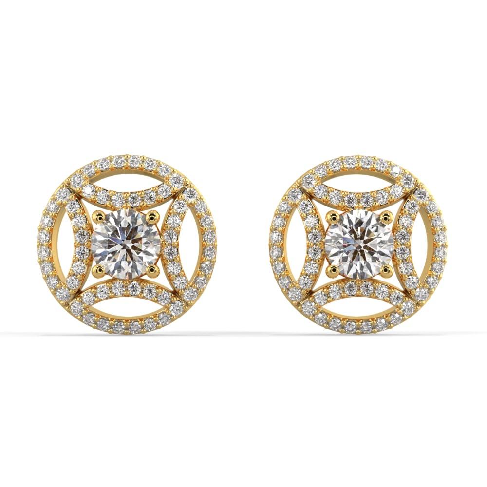 Geometric Diamond Jacket Earrings Earring Silvermist Jewelry YELLOW GOLD 