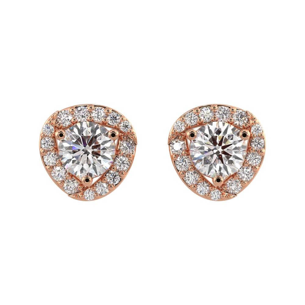 Halo Diamond Jacket Earrings Earring Silvermist Jewelry ROSE GOLD 