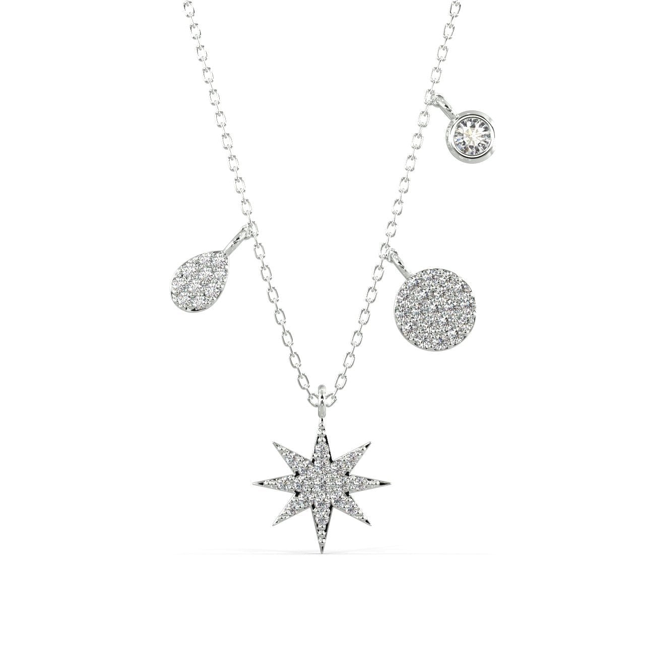 Infinite Sparkle Pendant Necklace Pendant Silvermist Jewelry WHITE GOLD 