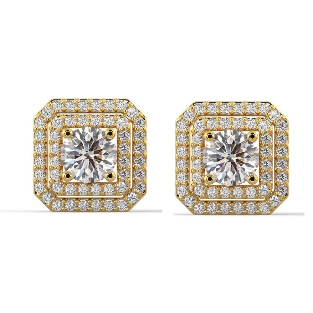 Octagon Diamond Jacket Earrings Earring Silvermist Jewelry YELLOW GOLD 