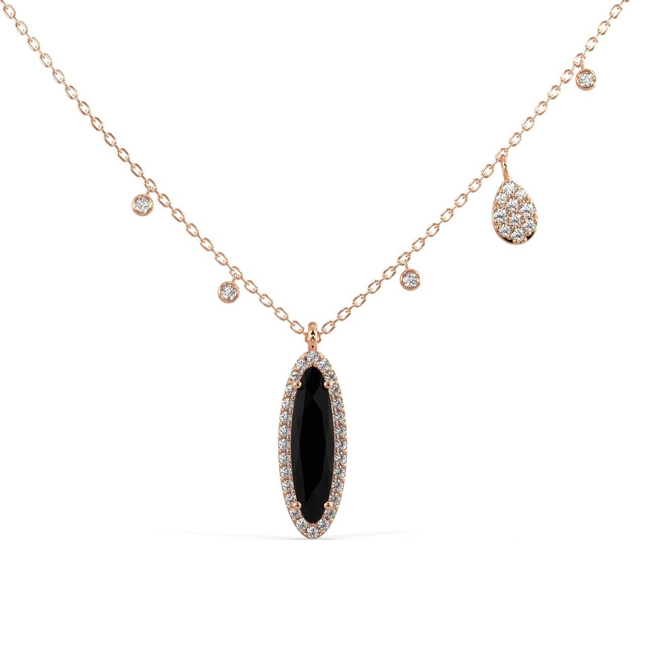Queen Of Black Diamond Necklace Pendant Silvermist Jewelry Rose Gold 
