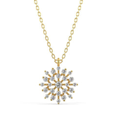 Shining Snowflake Pendant Necklace Pendant Silvermist Jewelry YELLOW GOLD 