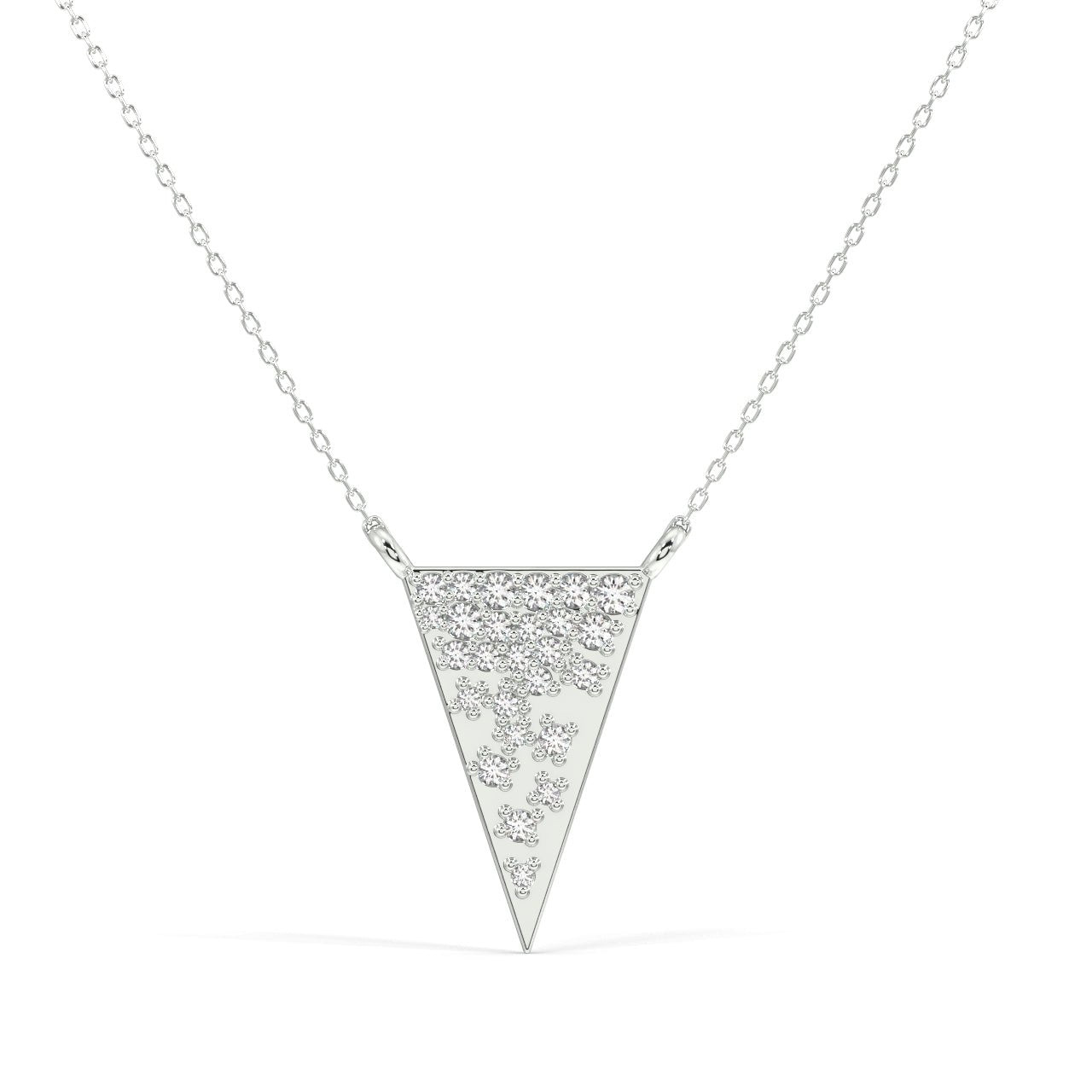 Modern Mid Size Triangles Design Chai Pendant from 14K Gold