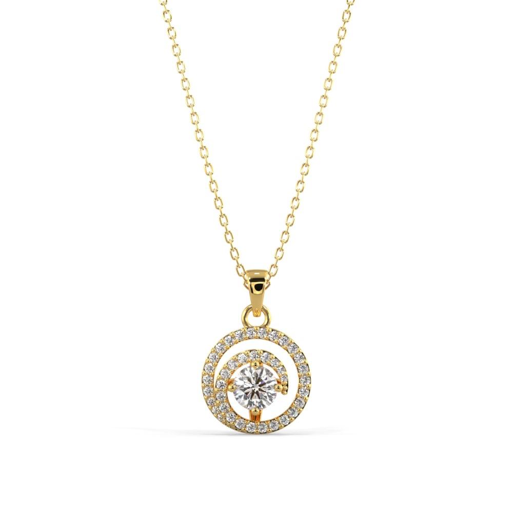 Whirlwind Diamond Pendant Necklace Pendant Silvermist Jewelry YELLOW GOLD 