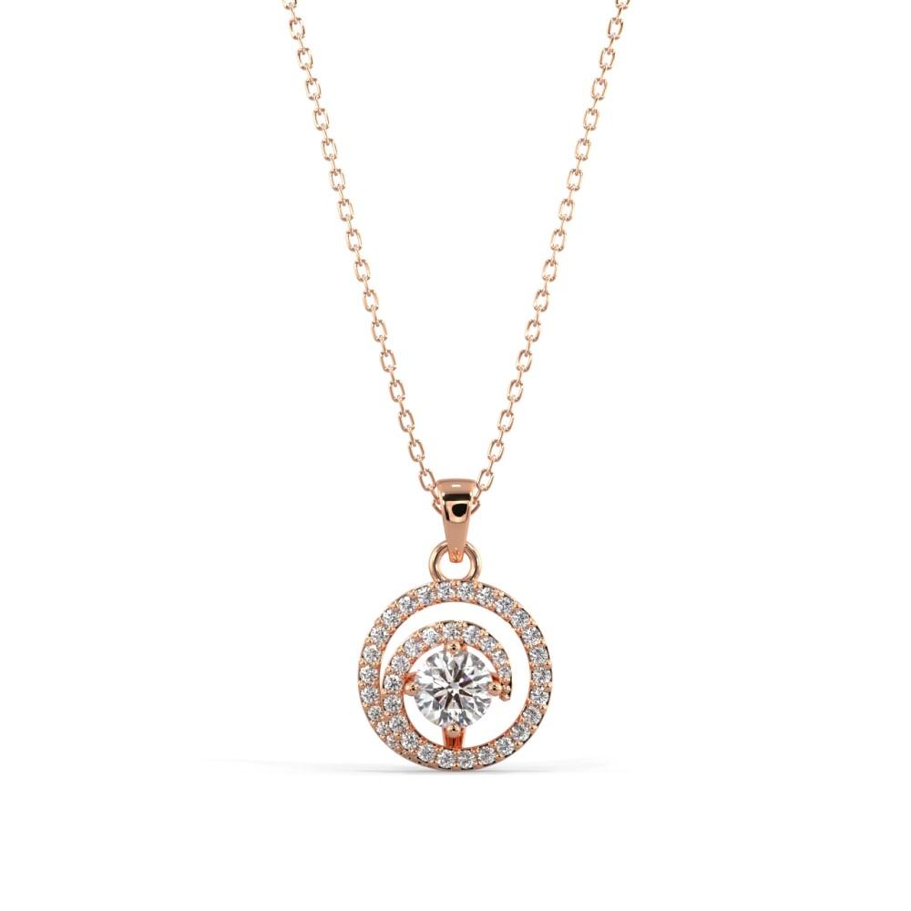 Whirlwind Diamond Pendant Necklace Pendant Silvermist Jewelry ROSE GOLD 